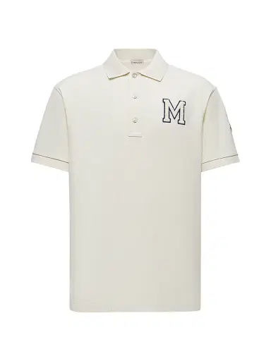 Moncler Men's Polo Shirt in Cotton - White | Thumbnail 1 Moncler Men's Polo Shirt in Cotton - White | Thumbnail 1