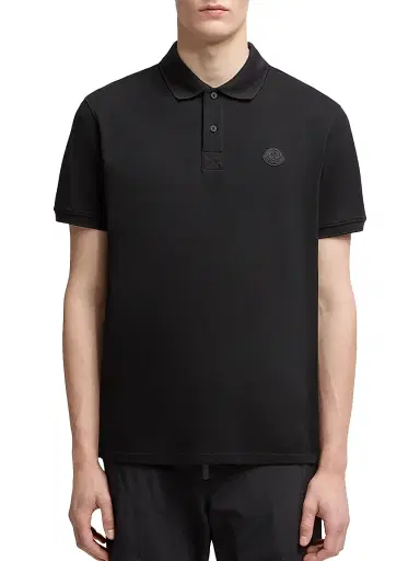 Moncler Men's Polo Shirt in Cotton Piquet - Black | Thumbnail 2 Moncler Men's Polo Shirt in Cotton Piquet - Black | Thumbnail 2