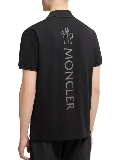 Moncler Men's Polo Shirt in Cotton Piquet - Black | Thumbnail 3 Moncler Men's Polo Shirt in Cotton Piquet - Black | Thumbnail 3