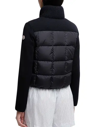 Moncler Women's Down-Filled Cardigan in Wool - Navy Blue | Thumbnail 3 Moncler Women's Down-Filled Cardigan in Wool - Navy Blue | Thumbnail 3