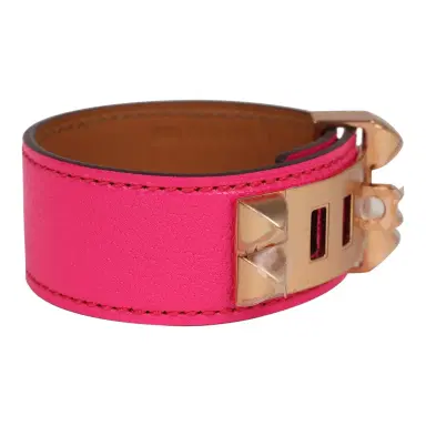 HERMÈS Hermes Collier De Chien 24 Bracelet Rose Pop Chevre Chamkila Rose Gold Hardware | Thumbnail 3 HERMÈS Hermes Collier De Chien 24 Bracelet Rose Pop Chevre Chamkila Rose Gold Hardware | Thumbnail 3