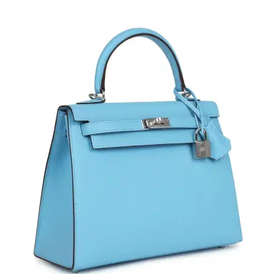 HERMÈS Hermes Special Order (HSS) Kelly Sellier 25 Bleu Celeste Verso Epsom Palladium Hardware | Thumbnail 2 HERMÈS Hermes Special Order (HSS) Kelly Sellier 25 Bleu Celeste Verso Epsom Palladium Hardware | Thumbnail 2