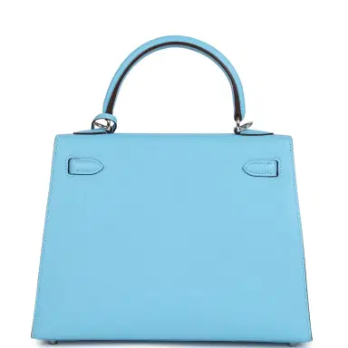 HERMÈS Hermes Special Order (HSS) Kelly Sellier 25 Bleu Celeste Verso Epsom Palladium Hardware | Thumbnail 4 HERMÈS Hermes Special Order (HSS) Kelly Sellier 25 Bleu Celeste Verso Epsom Palladium Hardware | Thumbnail 4