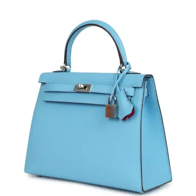 HERMÈS Hermes Special Order (HSS) Kelly Sellier 25 Bleu Celeste Verso Epsom Palladium Hardware | Thumbnail 5 HERMÈS Hermes Special Order (HSS) Kelly Sellier 25 Bleu Celeste Verso Epsom Palladium Hardware | Thumbnail 5