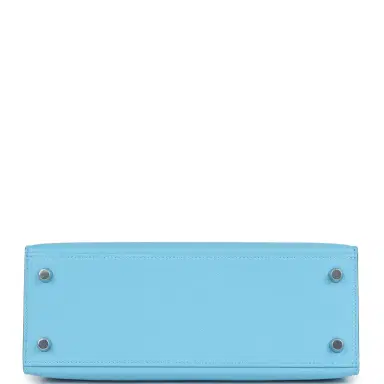 HERMÈS Hermes Special Order (HSS) Kelly Sellier 25 Bleu Celeste Verso Epsom Palladium Hardware | Thumbnail 6 HERMÈS Hermes Special Order (HSS) Kelly Sellier 25 Bleu Celeste Verso Epsom Palladium Hardware | Thumbnail 6