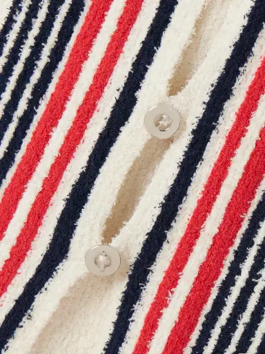 Rabanne Button-embellished Striped Cotton-blend Chenille Midi Skirt | Thumbnail 4 Rabanne Button-embellished Striped Cotton-blend Chenille Midi Skirt | Thumbnail 4