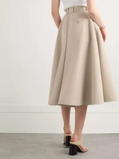 Bottega Veneta Cotton And Silk-blend Twill Midi Skirt | Thumbnail 4 Bottega Veneta Cotton And Silk-blend Twill Midi Skirt | Thumbnail 4