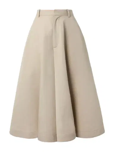 Bottega Veneta Cotton And Silk-blend Twill Midi Skirt | Thumbnail 1 Bottega Veneta Cotton And Silk-blend Twill Midi Skirt | Thumbnail 1