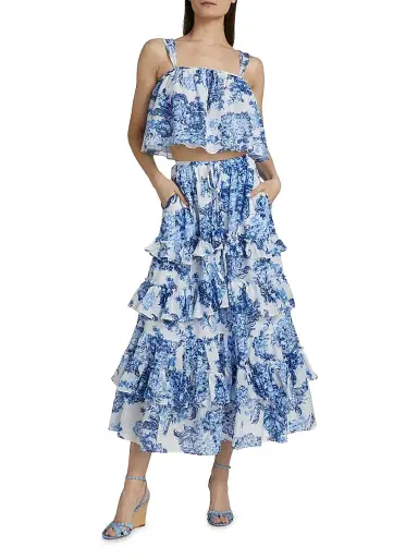 Cinq à Sept Women's Kandra Costal Bouquet Top - Endless Sky Multi | Thumbnail 2 Cinq à Sept Women's Kandra Costal Bouquet Top - Endless Sky Multi | Thumbnail 2