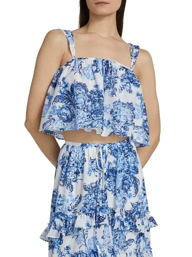 Cinq à Sept Women's Kandra Costal Bouquet Top - Endless Sky Multi | Thumbnail 3 Cinq à Sept Women's Kandra Costal Bouquet Top - Endless Sky Multi | Thumbnail 3