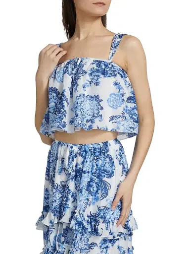 Cinq à Sept Women's Kandra Costal Bouquet Top - Endless Sky Multi | Thumbnail 4 Cinq à Sept Women's Kandra Costal Bouquet Top - Endless Sky Multi | Thumbnail 4