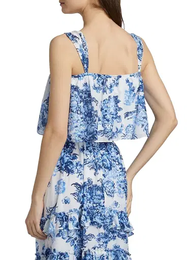 Cinq à Sept Women's Kandra Costal Bouquet Top - Endless Sky Multi | Thumbnail 5 Cinq à Sept Women's Kandra Costal Bouquet Top - Endless Sky Multi | Thumbnail 5