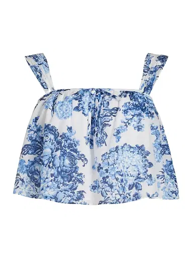 Cinq à Sept Women's Kandra Costal Bouquet Top - Endless Sky Multi | Thumbnail 1 Cinq à Sept Women's Kandra Costal Bouquet Top - Endless Sky Multi | Thumbnail 1