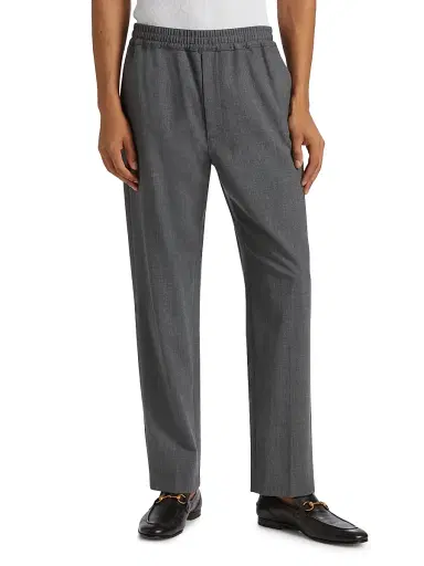 Nili Lotan Men's Lawrence Straight-Fit Pants - Heather Grey | Thumbnail 3 Nili Lotan Men's Lawrence Straight-Fit Pants - Heather Grey | Thumbnail 3