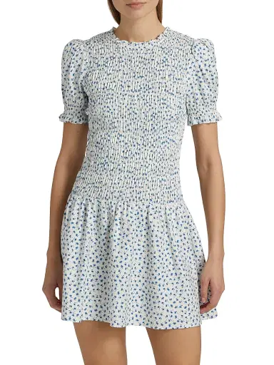 Reformation Women's Leannah Floral Smocked Minidress | Thumbnail 3 Reformation Women's Leannah Floral Smocked Minidress | Thumbnail 3