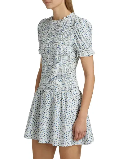 Reformation Women's Leannah Floral Smocked Minidress | Thumbnail 4 Reformation Women's Leannah Floral Smocked Minidress | Thumbnail 4