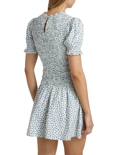 Reformation Women's Leannah Floral Smocked Minidress | Thumbnail 5 Reformation Women's Leannah Floral Smocked Minidress | Thumbnail 5