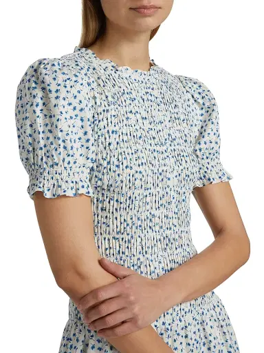 Reformation Women's Leannah Floral Smocked Minidress | Thumbnail 6 Reformation Women's Leannah Floral Smocked Minidress | Thumbnail 6