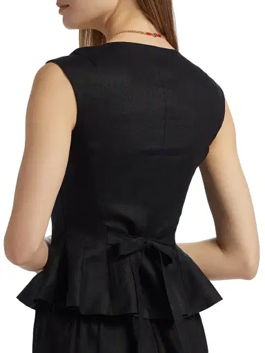 Reformation Women's Paolina Linen Top - Black | Thumbnail 6 Reformation Women's Paolina Linen Top - Black | Thumbnail 6