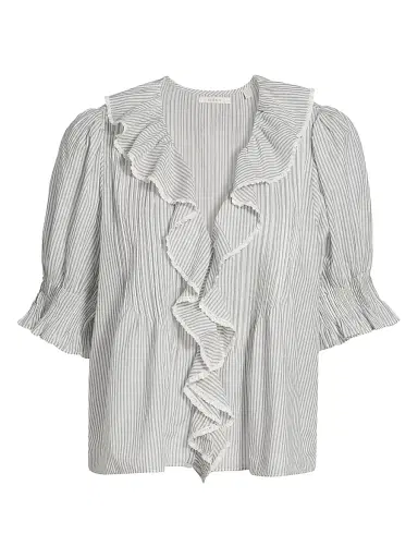 DÔEN Women's Henri Striped Cotton Puff Sleeve Top - Adelaide Stripe | Thumbnail 1 DÔEN Women's Henri Striped Cotton Puff Sleeve Top - Adelaide Stripe | Thumbnail 1