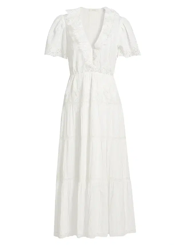 Women's Gabriella Lace Cotton Midi-Dress - Salt Women's Gabriella Lace Cotton Midi-Dress - Salt