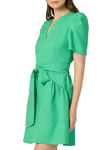 Shoshanna Women's Kenlie Tie-Waist Short-Sleeve Minidress - Spring Green | Thumbnail 4 Shoshanna Women's Kenlie Tie-Waist Short-Sleeve Minidress - Spring Green | Thumbnail 4
