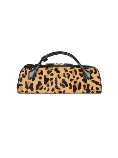 Alaïa Women's Teckel Leopard Suede Clutch - Brun Sepia | Thumbnail 1 Alaïa Women's Teckel Leopard Suede Clutch - Brun Sepia | Thumbnail 1