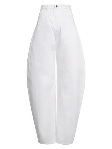 Alaïa Women's Barrel Mid-Rise Jeans - Blanc | Thumbnail 1 Alaïa Women's Barrel Mid-Rise Jeans - Blanc | Thumbnail 1
