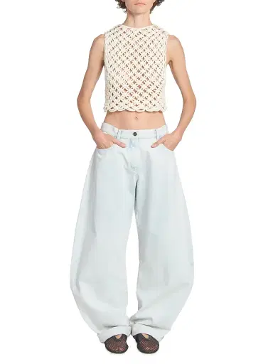Alaïa Women's Square Woven Top - Blanc Naturel | Thumbnail 2 Alaïa Women's Square Woven Top - Blanc Naturel | Thumbnail 2