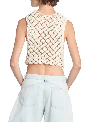 Alaïa Women's Square Woven Top - Blanc Naturel | Thumbnail 5 Alaïa Women's Square Woven Top - Blanc Naturel | Thumbnail 5