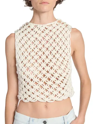 Alaïa Women's Square Woven Top - Blanc Naturel | Thumbnail 6 Alaïa Women's Square Woven Top - Blanc Naturel | Thumbnail 6