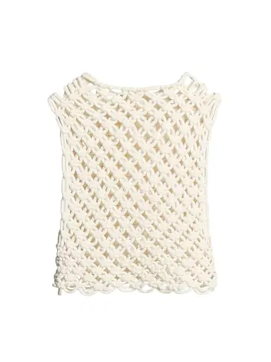 Alaïa Women's Square Woven Top - Blanc Naturel | Thumbnail 1 Alaïa Women's Square Woven Top - Blanc Naturel | Thumbnail 1