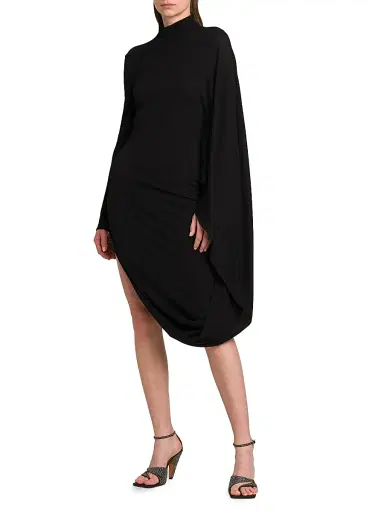 Stella McCartney Women's Crepe Jersey Turtleneck Cape Midi-Dress | Thumbnail 4 Stella McCartney Women's Crepe Jersey Turtleneck Cape Midi-Dress | Thumbnail 4