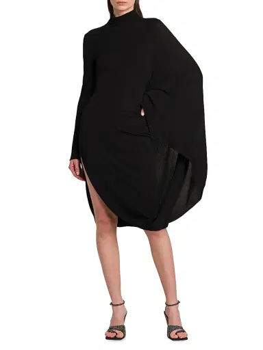 Stella McCartney Women's Crepe Jersey Turtleneck Cape Midi-Dress | Thumbnail 6 Stella McCartney Women's Crepe Jersey Turtleneck Cape Midi-Dress | Thumbnail 6
