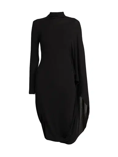 Stella McCartney Women's Crepe Jersey Turtleneck Cape Midi-Dress | Thumbnail 1 Stella McCartney Women's Crepe Jersey Turtleneck Cape Midi-Dress | Thumbnail 1