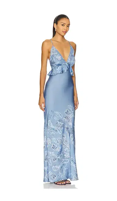 ROCOCO SAND Cross Back Peplum Maxi Dress | Thumbnail 2 ROCOCO SAND Cross Back Peplum Maxi Dress | Thumbnail 2