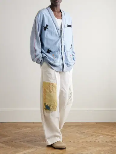 KAPITAL Fatigue Wide-Leg Patchwork Cotton-Twill Trousers - Men | Thumbnail 2 KAPITAL Fatigue Wide-Leg Patchwork Cotton-Twill Trousers - Men | Thumbnail 2