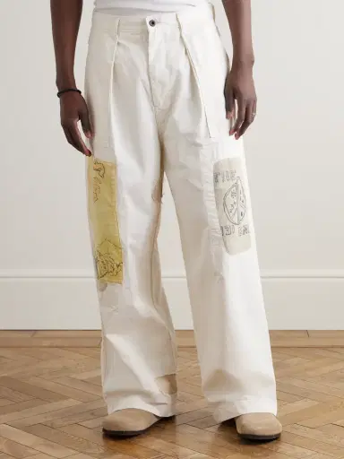 KAPITAL Fatigue Wide-Leg Patchwork Cotton-Twill Trousers - Men | Thumbnail 3 KAPITAL Fatigue Wide-Leg Patchwork Cotton-Twill Trousers - Men | Thumbnail 3