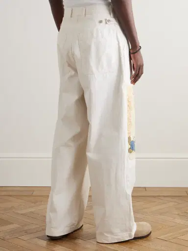 KAPITAL Fatigue Wide-Leg Patchwork Cotton-Twill Trousers - Men | Thumbnail 4 KAPITAL Fatigue Wide-Leg Patchwork Cotton-Twill Trousers - Men | Thumbnail 4