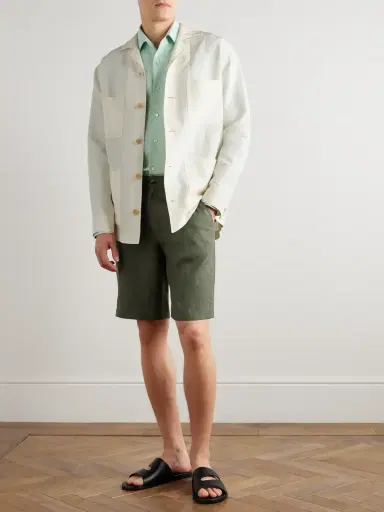 Loro Piana Nolan Straight-Leg Linen Shorts - Men | Thumbnail 2 Loro Piana Nolan Straight-Leg Linen Shorts - Men | Thumbnail 2