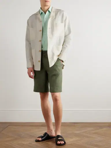 Loro Piana Joele Linen and Silk-Blend Overshirt - Men | Thumbnail 2 Loro Piana Joele Linen and Silk-Blend Overshirt - Men | Thumbnail 2
