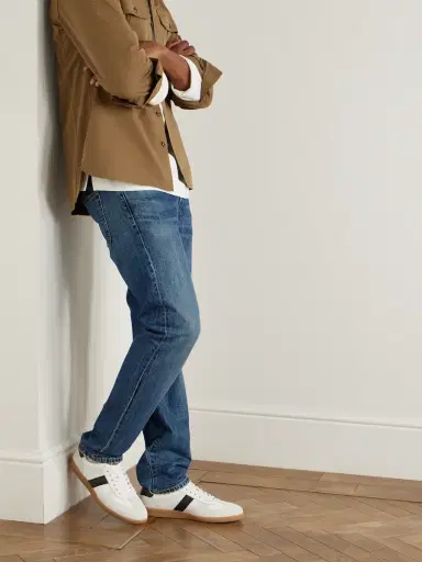 Tom Ford Archer Suede-Trimmed Leather Sneakers - Men | Thumbnail 2 Tom Ford Archer Suede-Trimmed Leather Sneakers - Men | Thumbnail 2