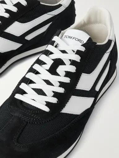 Tom Ford Mesh and Leather-Trimmed Suede Sneakers - Men | Thumbnail 5 Tom Ford Mesh and Leather-Trimmed Suede Sneakers - Men | Thumbnail 5