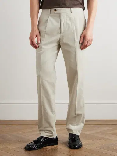 Brunello Cucinelli Straight-Leg Pleated Cotton-Corduroy Suit Trousers - Men | Thumbnail 4 Brunello Cucinelli Straight-Leg Pleated Cotton-Corduroy Suit Trousers - Men | Thumbnail 4