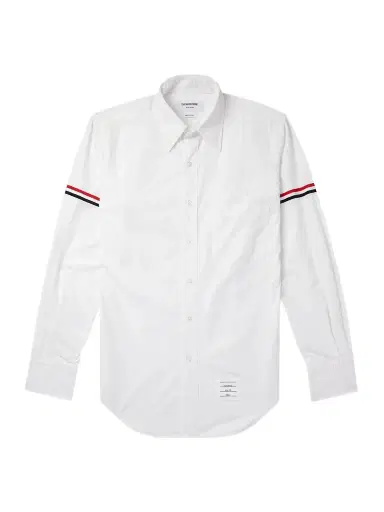 Thom Browne Button-Down Collar Grosgrain-Trimmed Cotton-Poplin Shirt - Men | Thumbnail 1 Thom Browne Button-Down Collar Grosgrain-Trimmed Cotton-Poplin Shirt - Men | Thumbnail 1