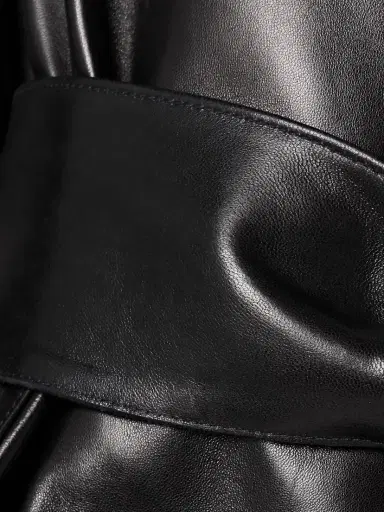 Khaite Edith Asymmetric Belted Leather Jacket | Thumbnail 4 Khaite Edith Asymmetric Belted Leather Jacket | Thumbnail 4