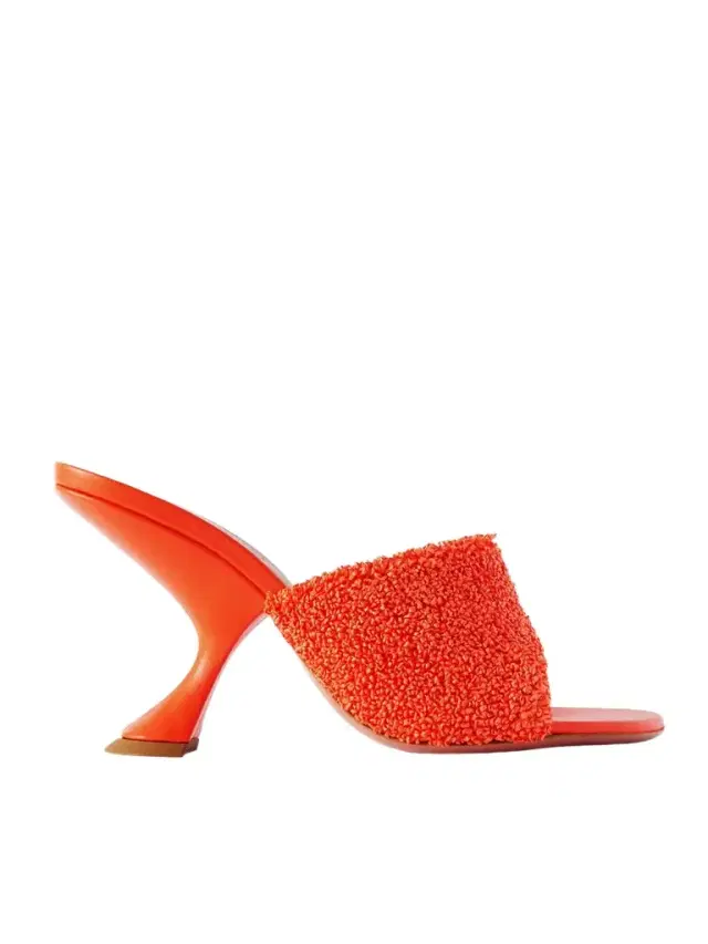 Amina Muaddi Taylor Leather-trimmed Raffia Mules