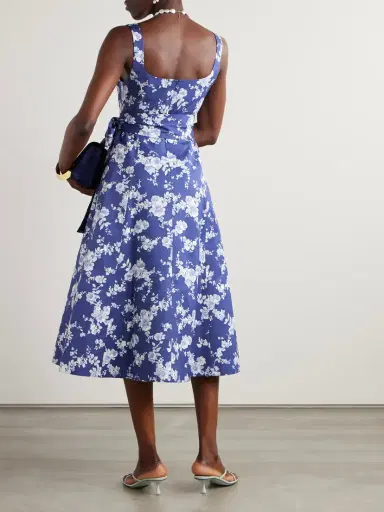 Carolina Herrera Belted Floral-print Faille Midi Dress | Thumbnail 3 Carolina Herrera Belted Floral-print Faille Midi Dress | Thumbnail 3