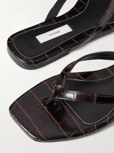 TOTEME Croc-effect Leather Flip Flops | Thumbnail 4 TOTEME Croc-effect Leather Flip Flops | Thumbnail 4