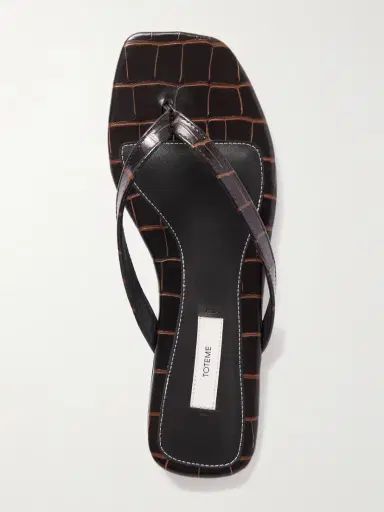 TOTEME Croc-effect Leather Flip Flops | Thumbnail 5 TOTEME Croc-effect Leather Flip Flops | Thumbnail 5